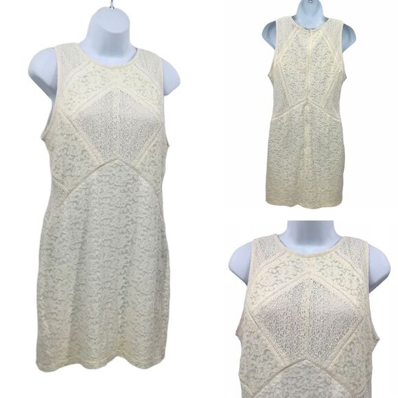 Topshop Lace & Crochet Weave Overlay Sheath Dress Y2K - Picture 1 of 11